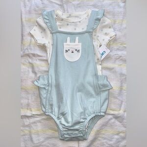 Carters 2 piece Easter outfit bubble bunny baby girls 24 months ruffle set NWT